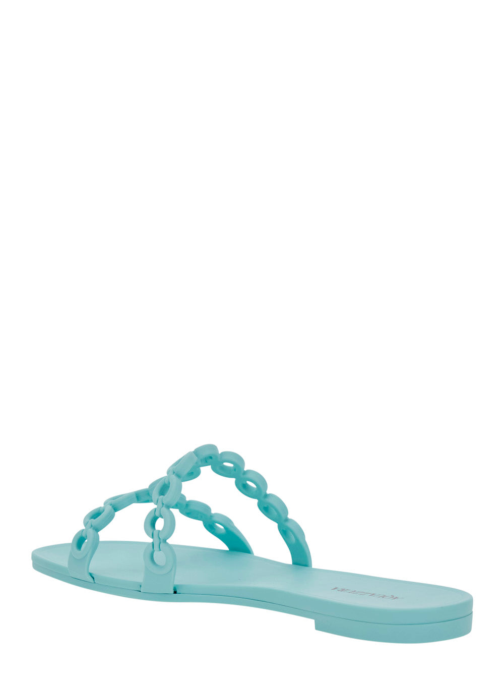 Infinity Chain Light Blue Sandals with Detail in Rubber for Women Flat Shoes