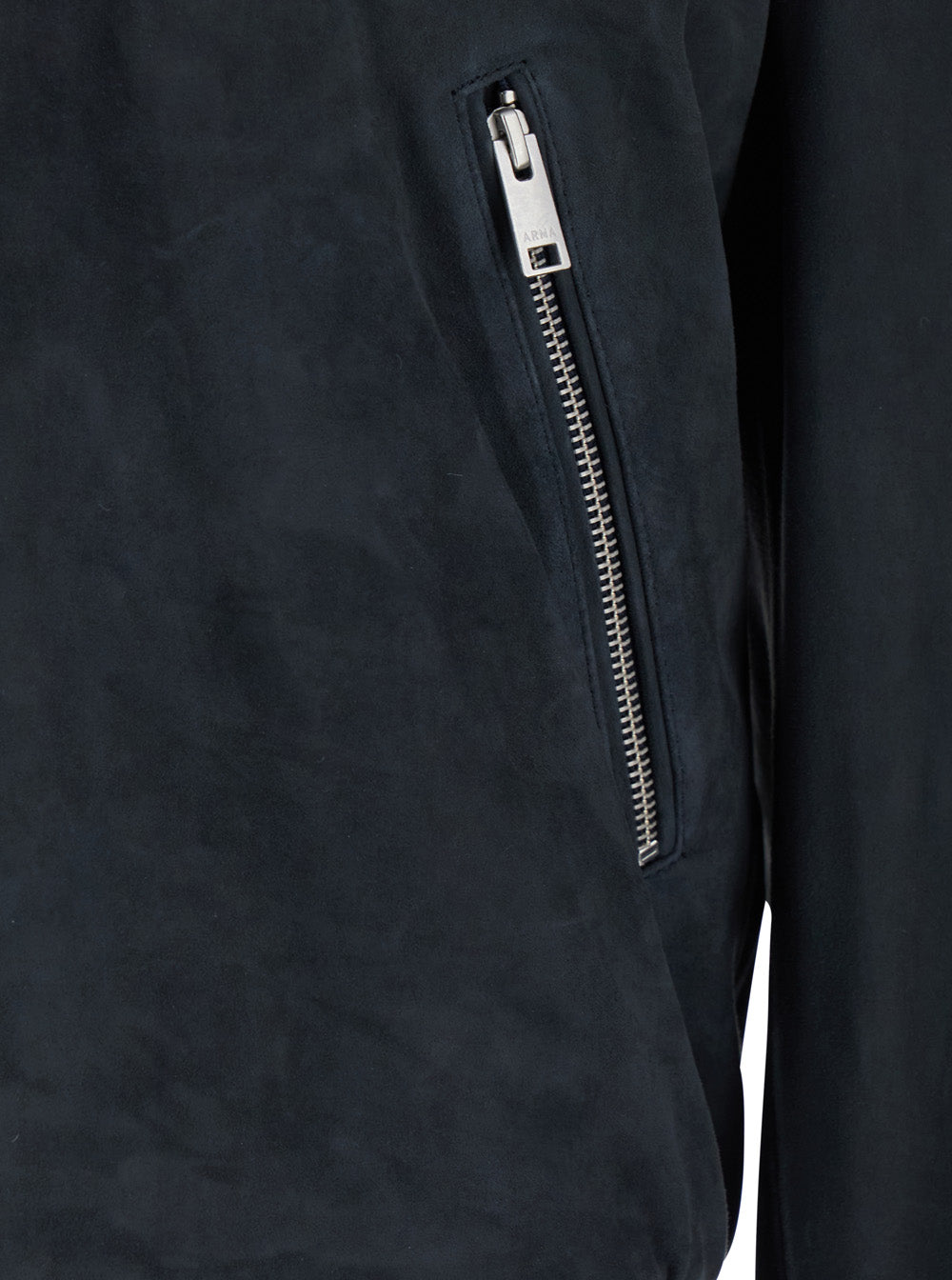 Didier Blue Jacket with Stand-up Collar and Two Zip Pockets on the Front in Suede for Men Blu Goat Outerwear