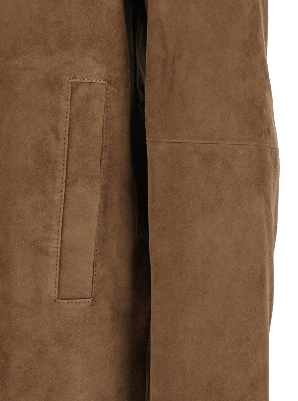 Brown Jacket with Classic Collar In Suede for Men Goat Outerwear