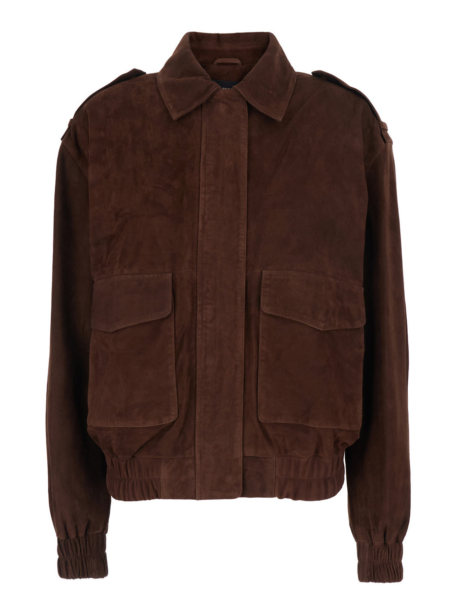 Jacket Halti Brown Suede Lamb Leather Coat