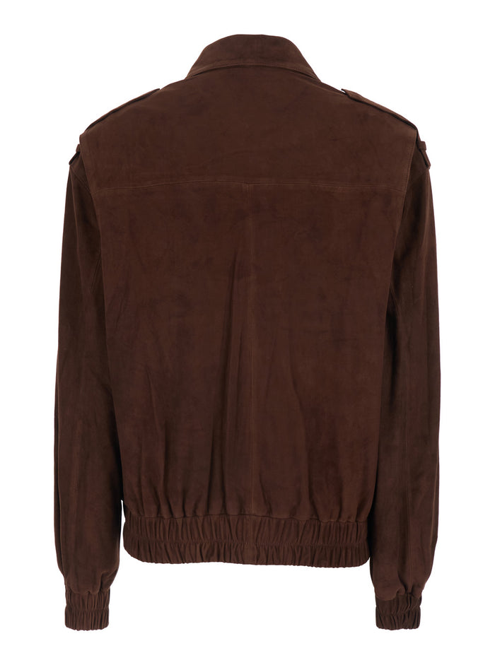 Halti Brown Jackets With Patch Pockets On The Front And Elasticated Hems Suede For Women Lamb