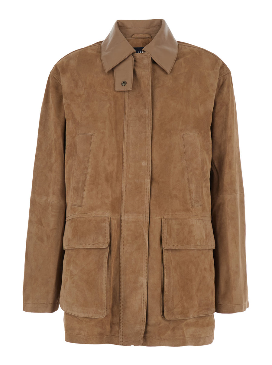 Jacket Kaylee Brown Suede Lamb Coat