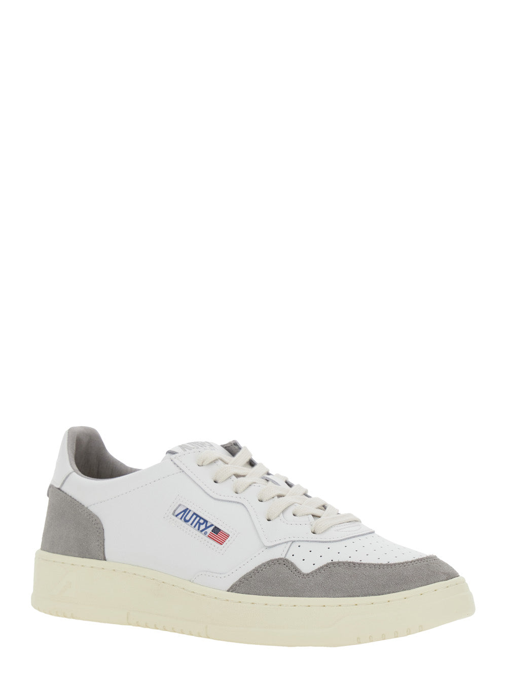 Medalist Grey Sneaker Low Top with Logo Patch on the Tongue and Details in Suede Man Cow
