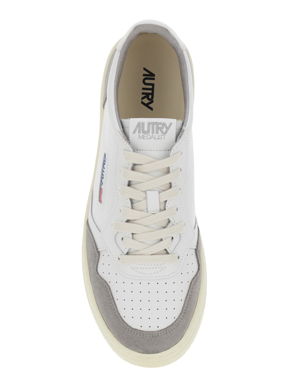 Medalist Grey Sneaker Low Top with Logo Patch on the Tongue and Details in Suede Man Cow