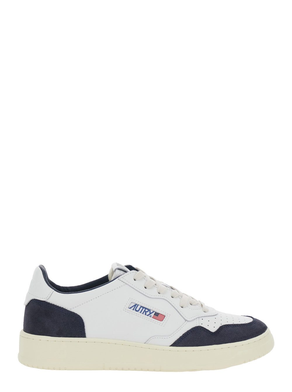 Medalist Blue Sneaker Low Top with Logo Patch on the Tongue and Details in Suede Man Blu Cow