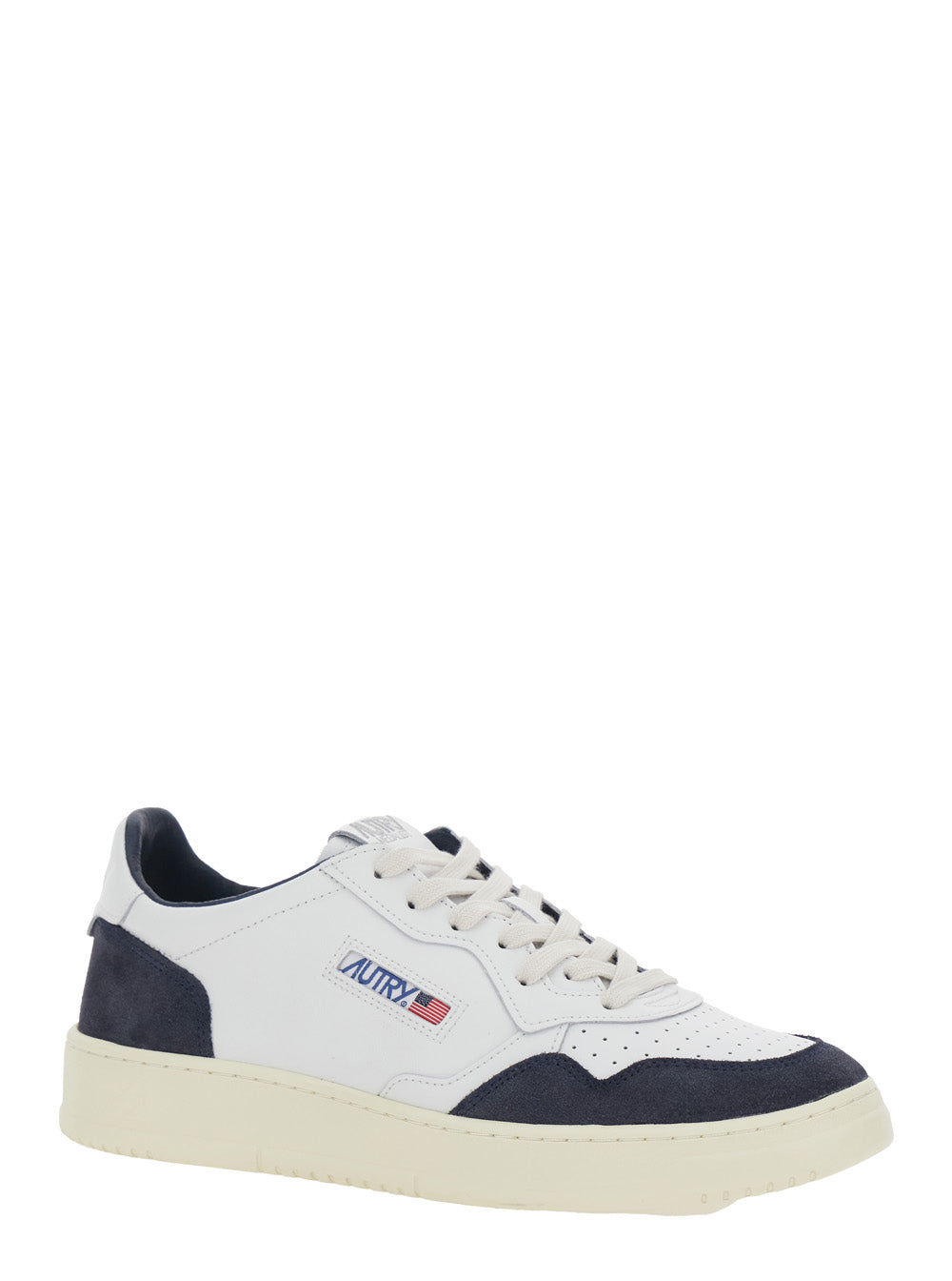 Medalist Blue Sneaker Low Top with Logo Patch on the Tongue and Details in Suede Man Blu Cow