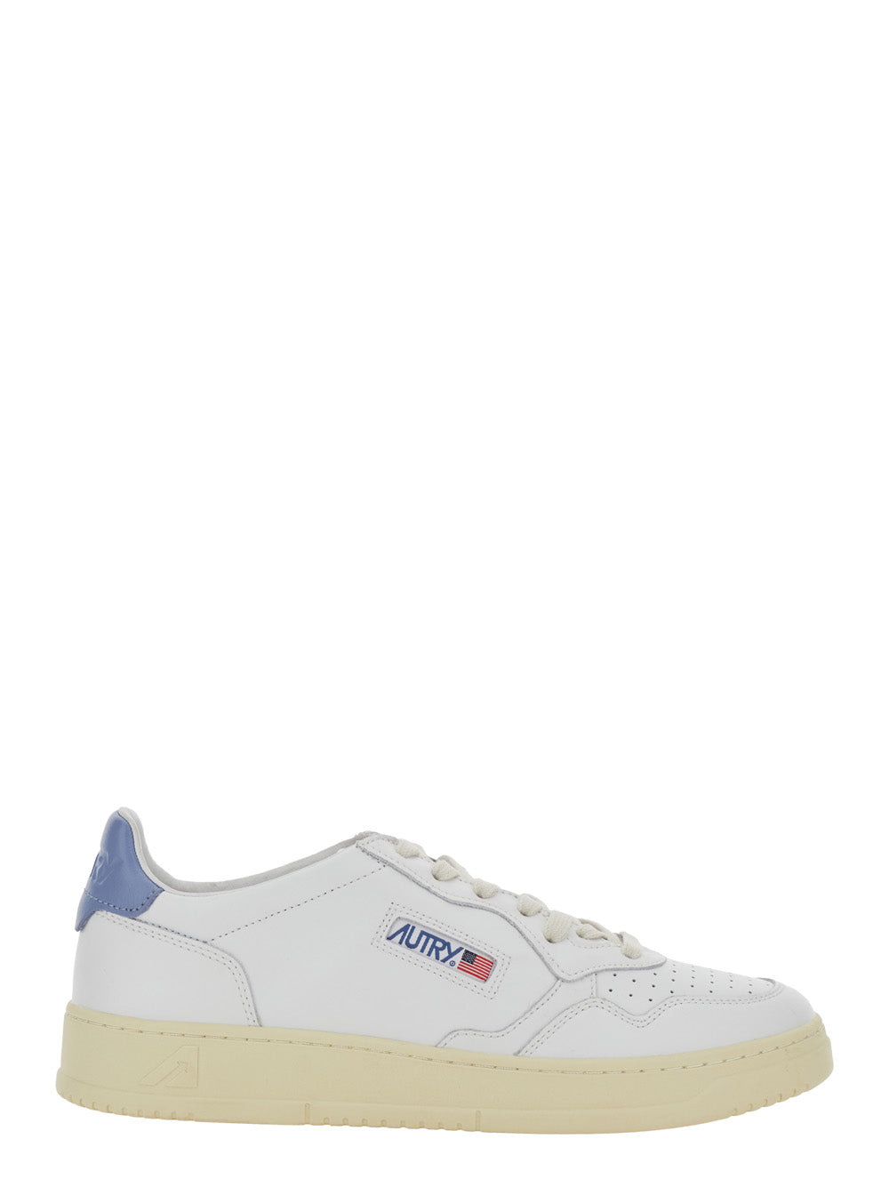 Medalist Low White Sneaker With Contrast Heel Leather For Men Cow
