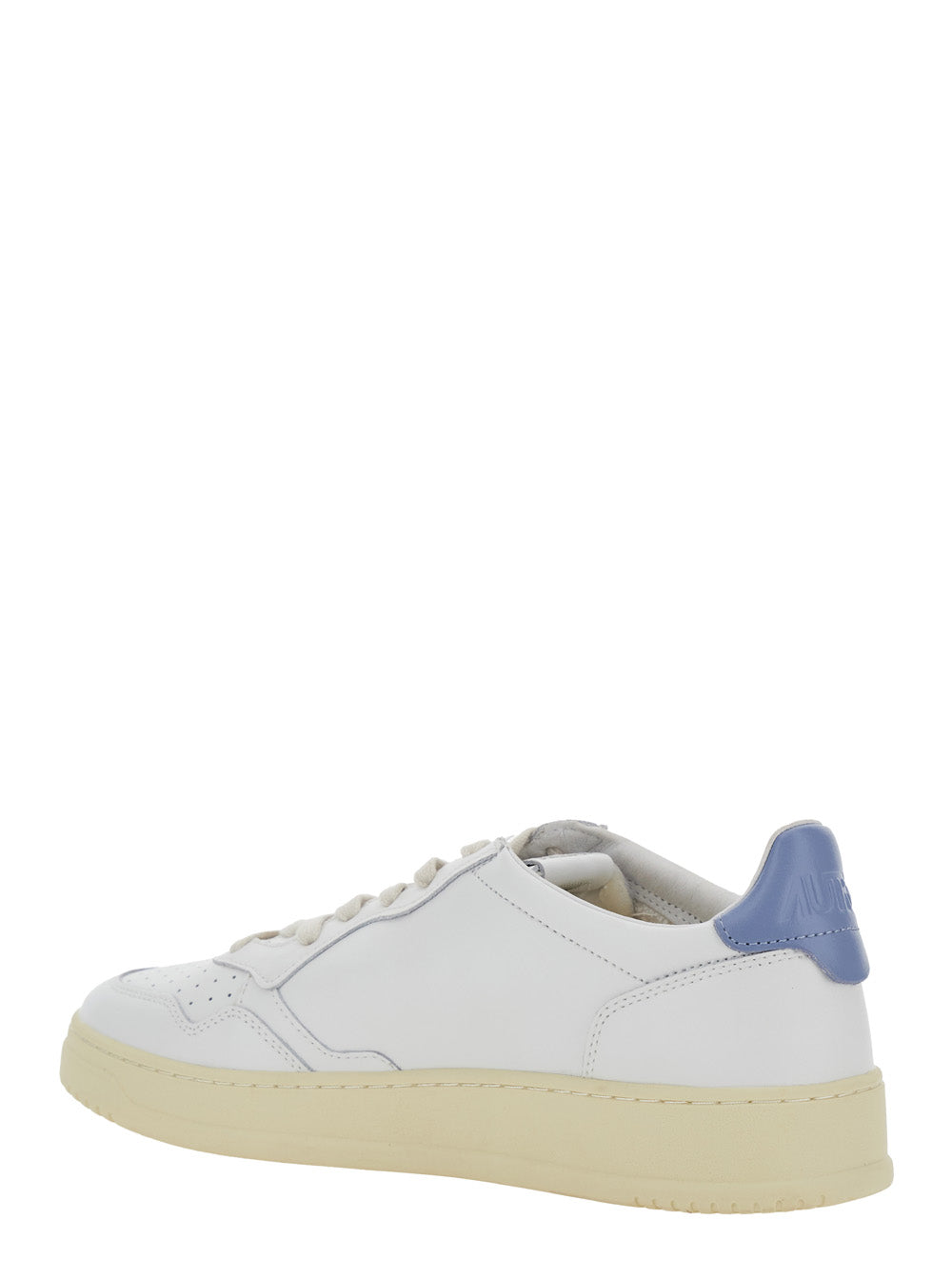 Medalist Low White Sneaker With Contrast Heel Leather For Men Cow