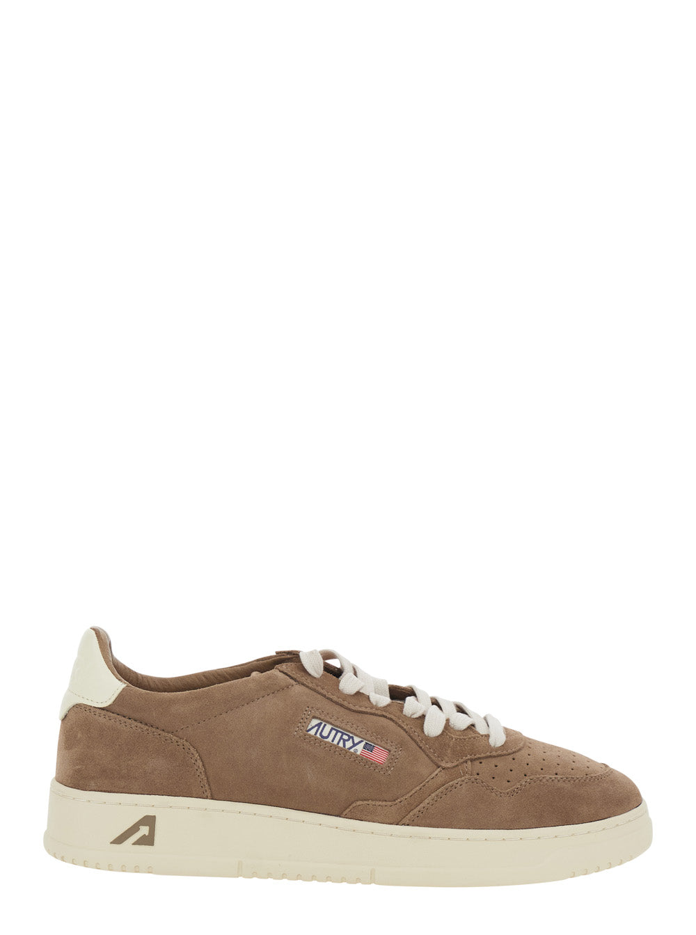 Medalist Low Brown Sneaker with Contrast Pull-tab in Suede Man Cow