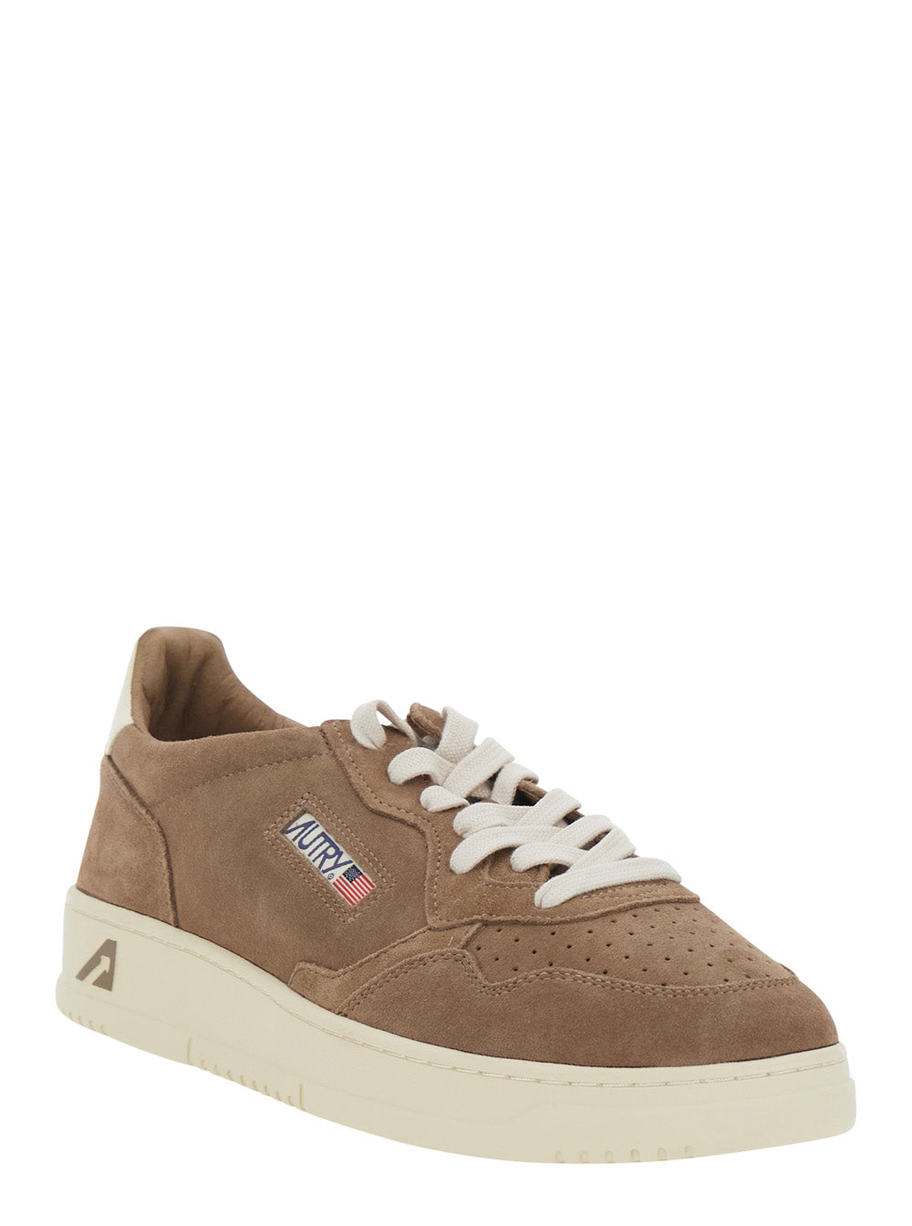 Medalist Low Brown Sneaker with Contrast Pull-tab in Suede Man Cow
