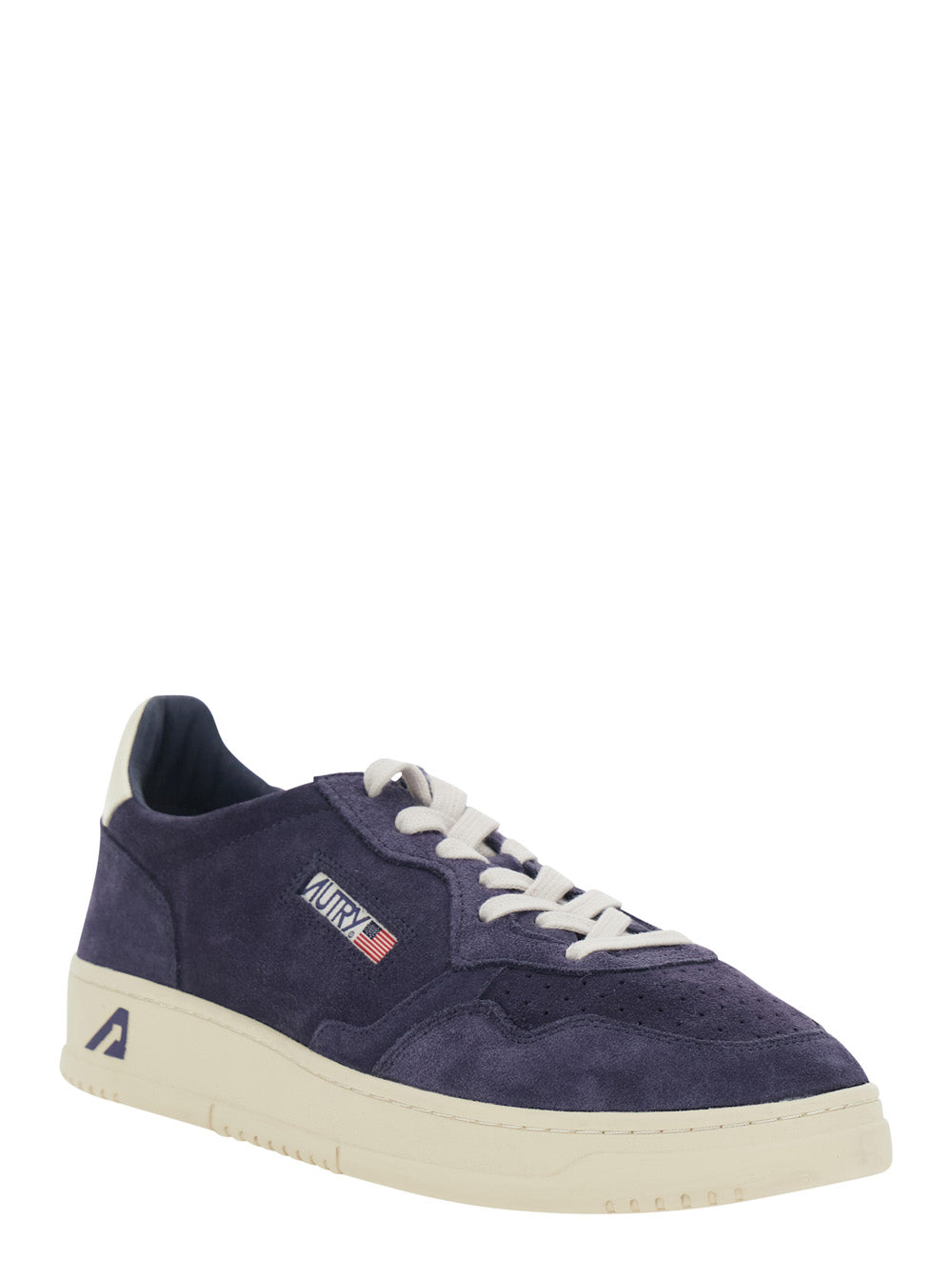 Medalist Blue Sneaker Low Top with Logo Patch on the Tongue and Suede Details Men Blu Cow