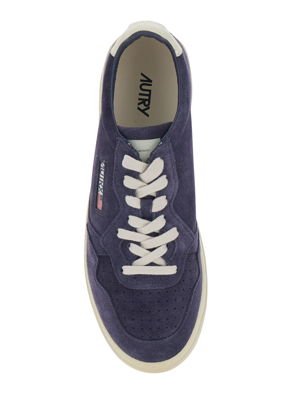 Medalist Blue Sneaker Low Top with Logo Patch on the Tongue and Suede Details Men Blu Cow