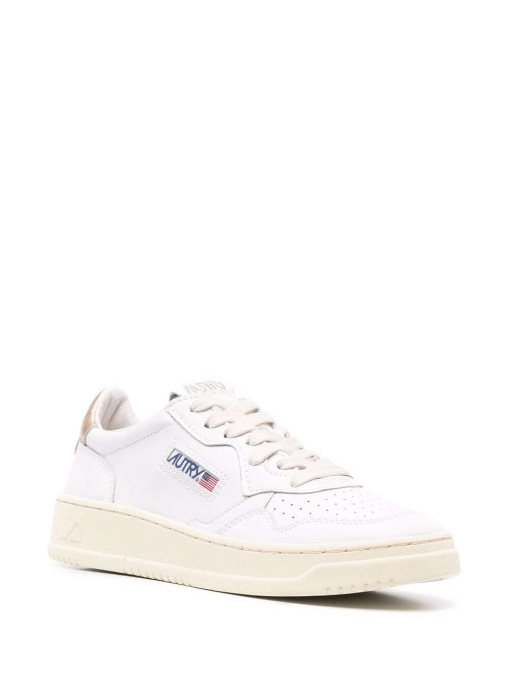 Low Sneakers Medalist with Contrast Heel in White Leather for Women Cow
