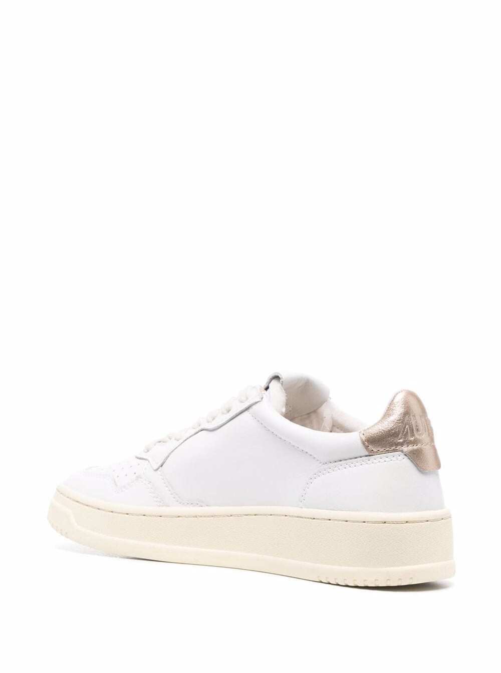 Low Sneakers Medalist with Contrast Heel in White Leather for Women Cow