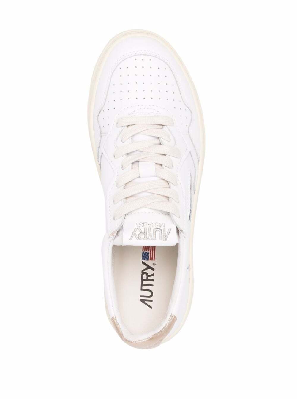 Low Sneakers Medalist with Contrast Heel in White Leather for Women Cow