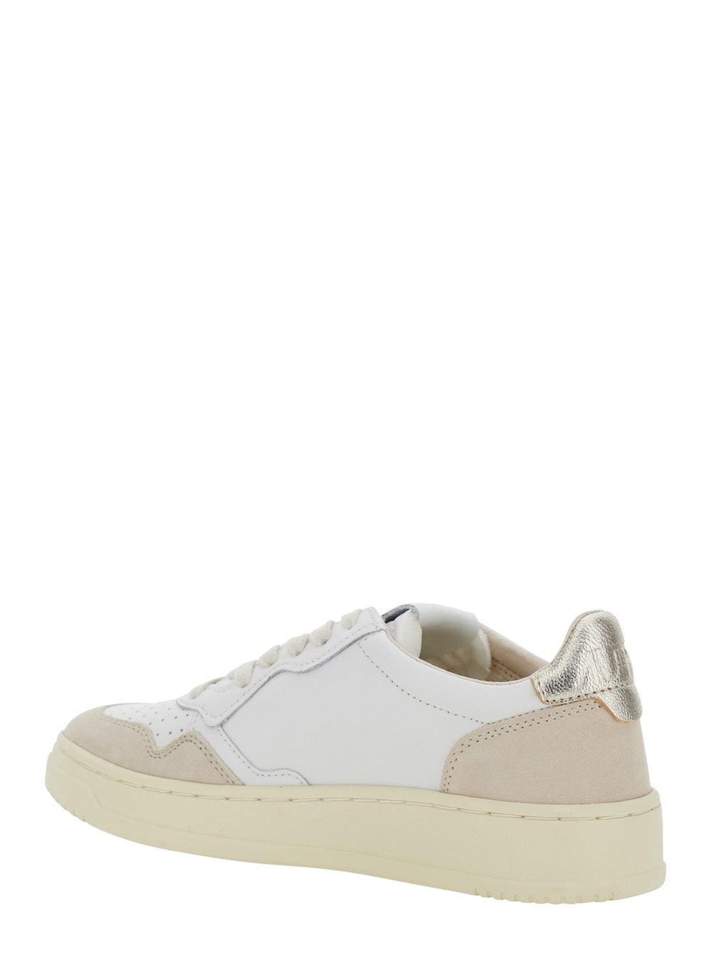 Medalist White Low Top Sneakers With Logo Patch On Tongue And Side Leather Blend Woman