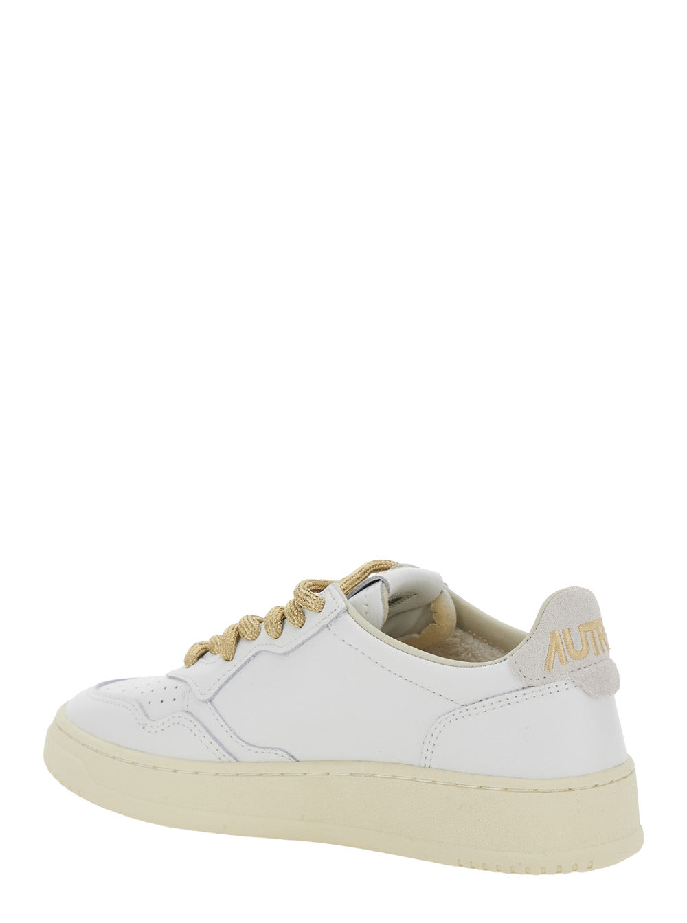 Medalist White Low Top Sneakers with Lace Closure in Leather Woman Cow Suede