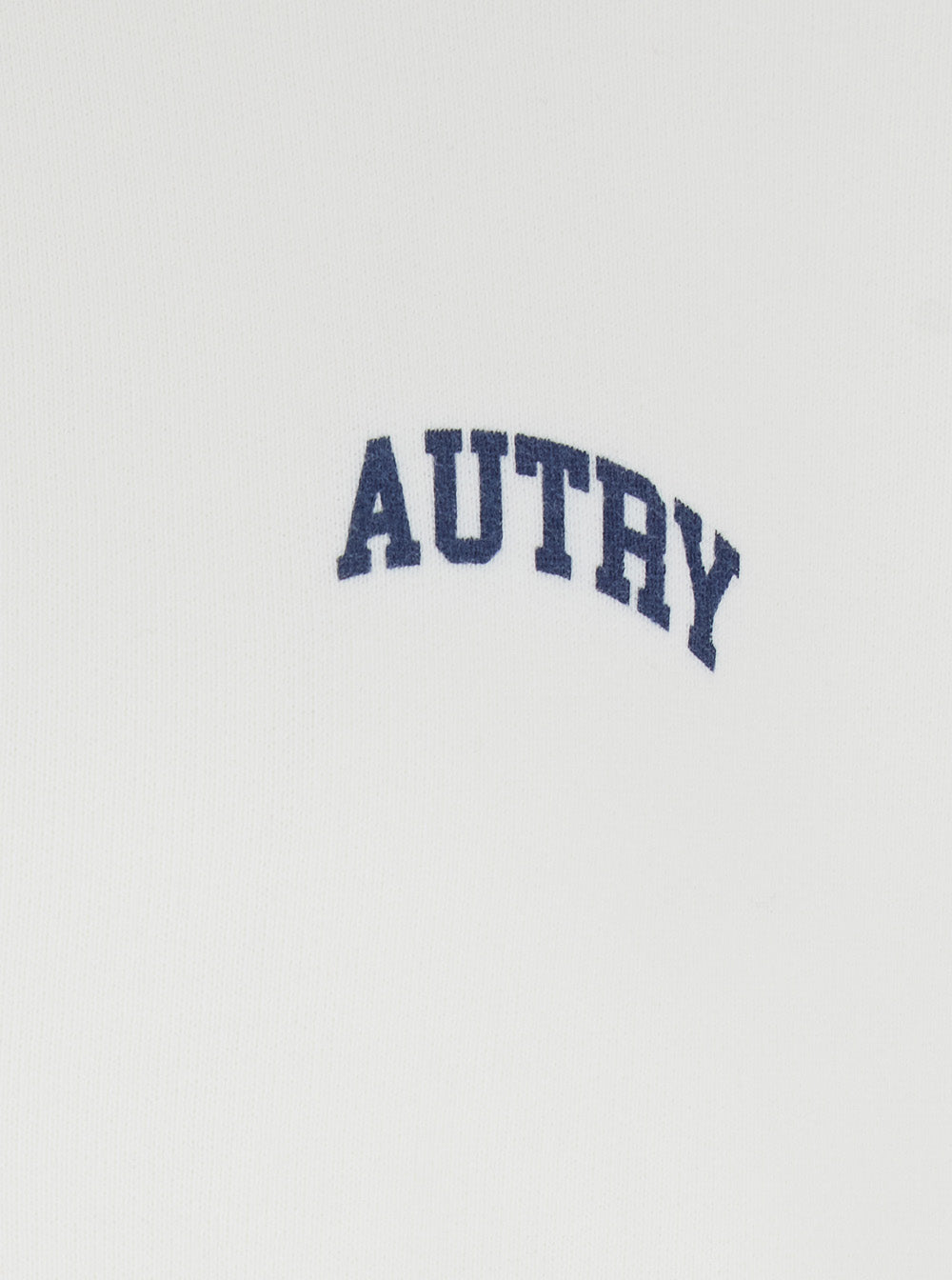 White Polo Collar Sweatshirt with Logo on Front in Cotton Man Sweatshirts