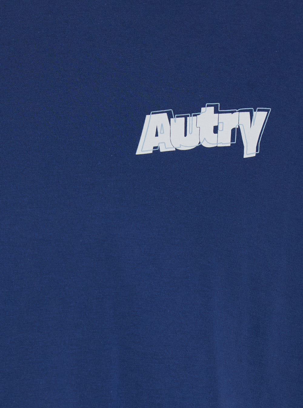 Blue T-shirt with Raised Collar and Logo on Front in Cotton Man Blu Tshirts Polo Shirts