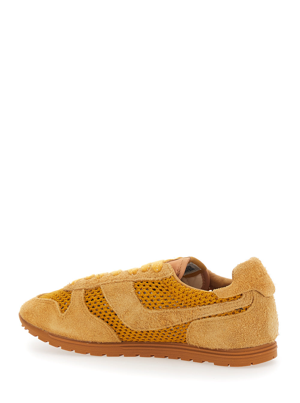 Windspin Low Brown Sneaker with Logo on the Side and Pull-tab perforated details in Suede for Women Textile Cow Nylon