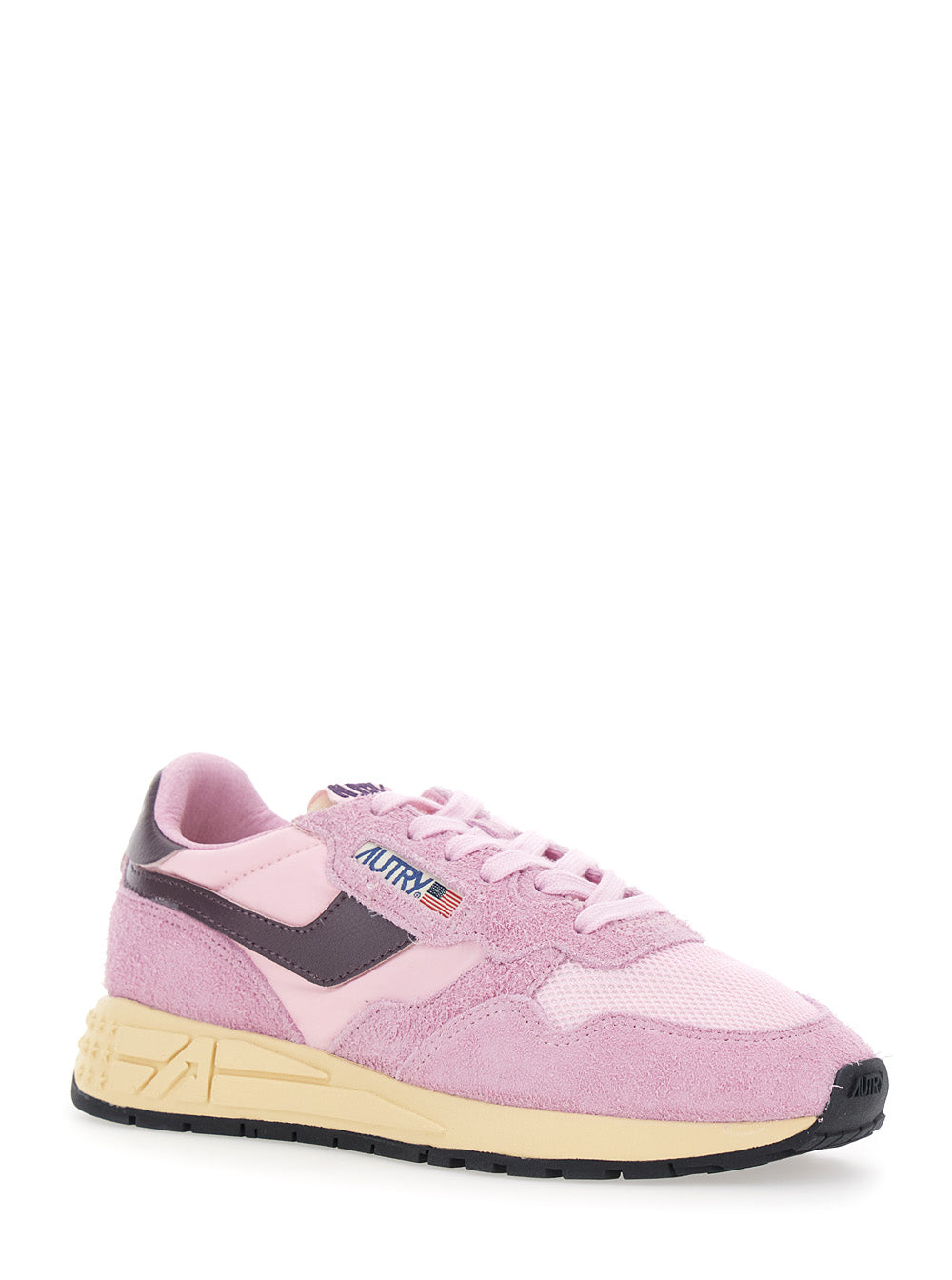 Reelwind Pink Sneaker Low Top With Logo Patch On Tongue And Side Suede For Women