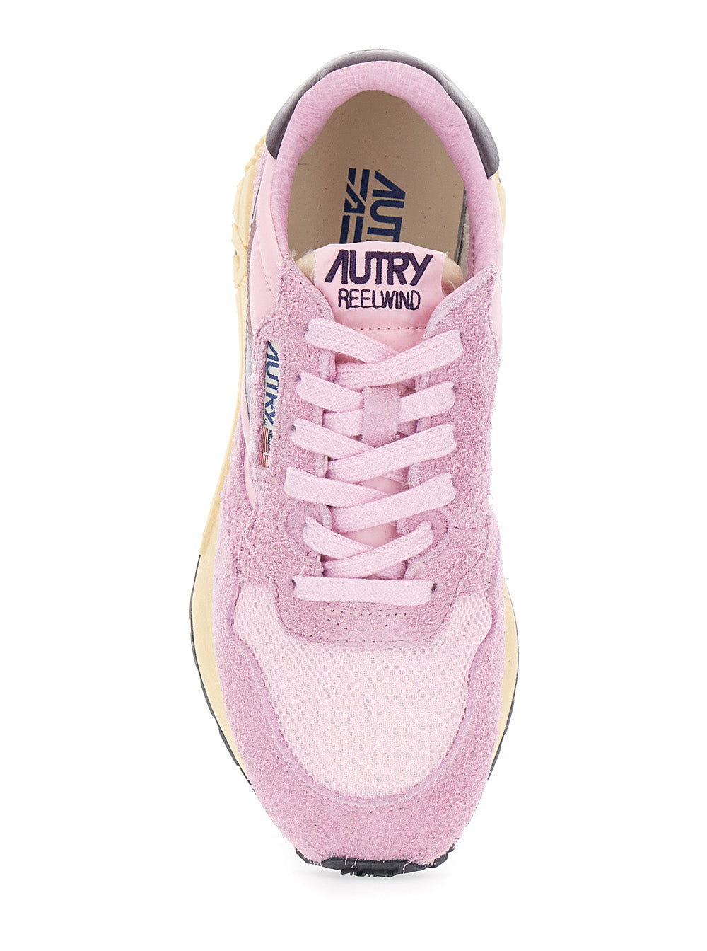 Reelwind Pink Sneaker Low Top With Logo Patch On Tongue And Side Suede For Women