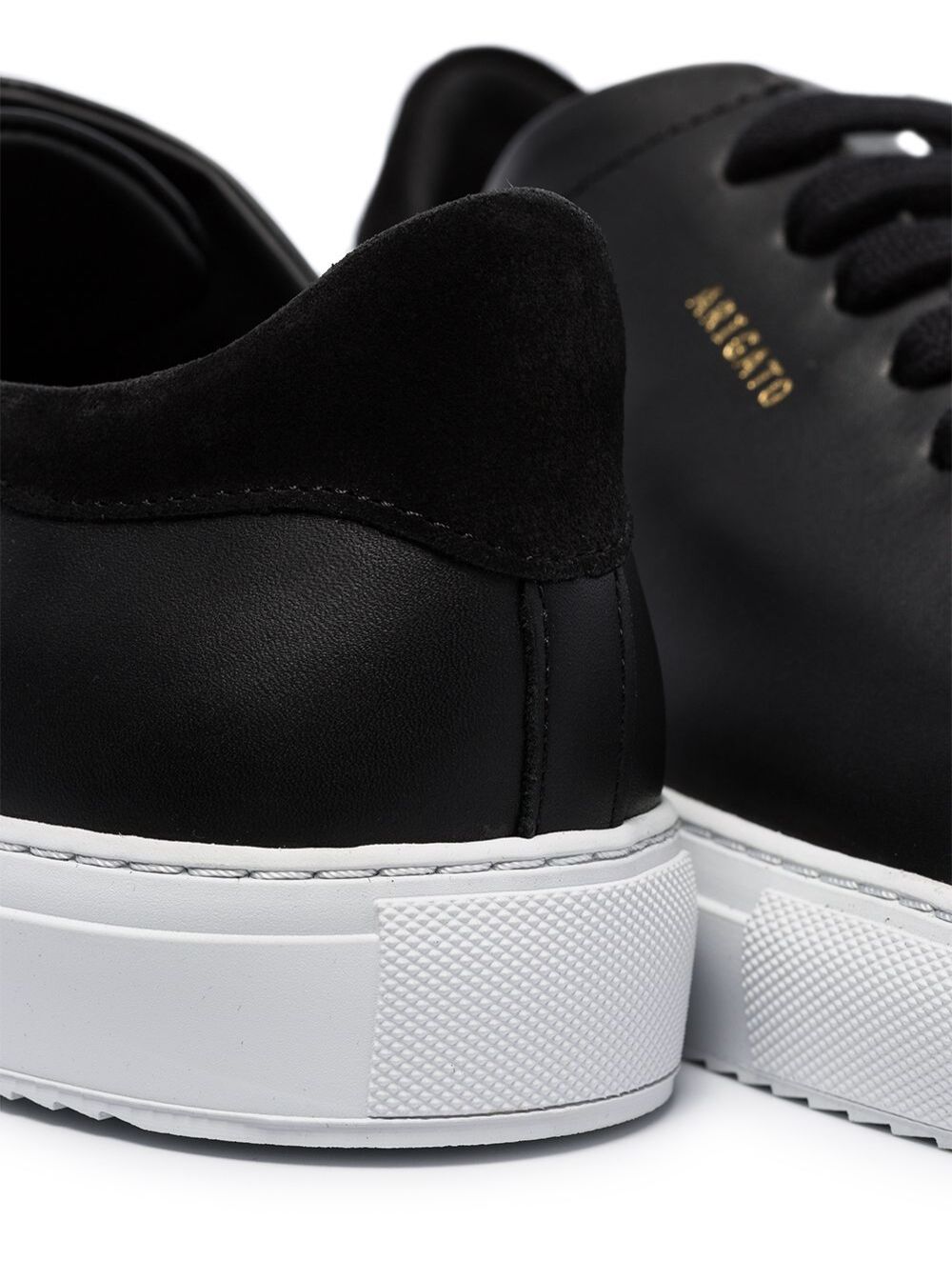 Mens Black Leather Clean 90 Low Top Sneaker with Logo Lettering on the Side 100 %