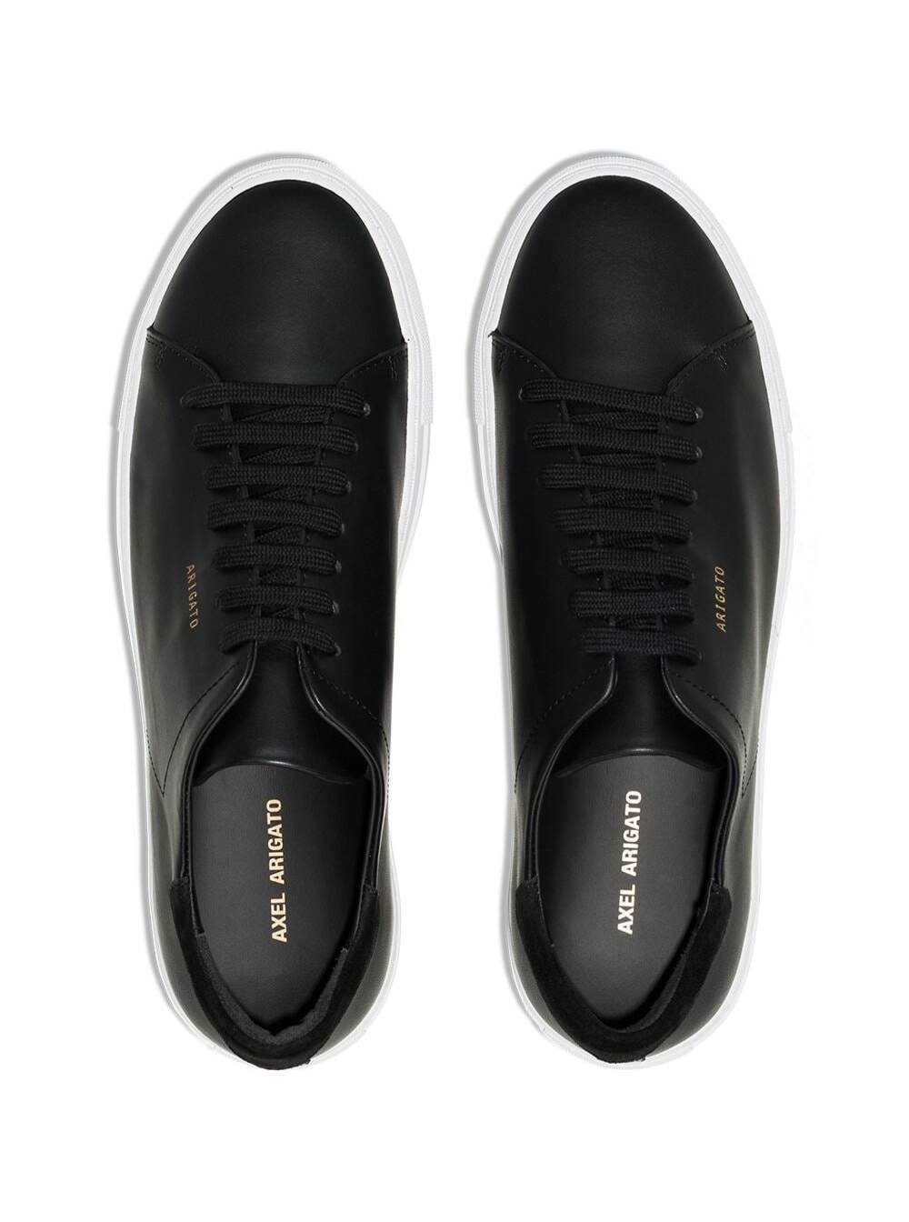 Mens Black Leather Clean 90 Low Top Sneaker with Logo Lettering on the Side 100 %