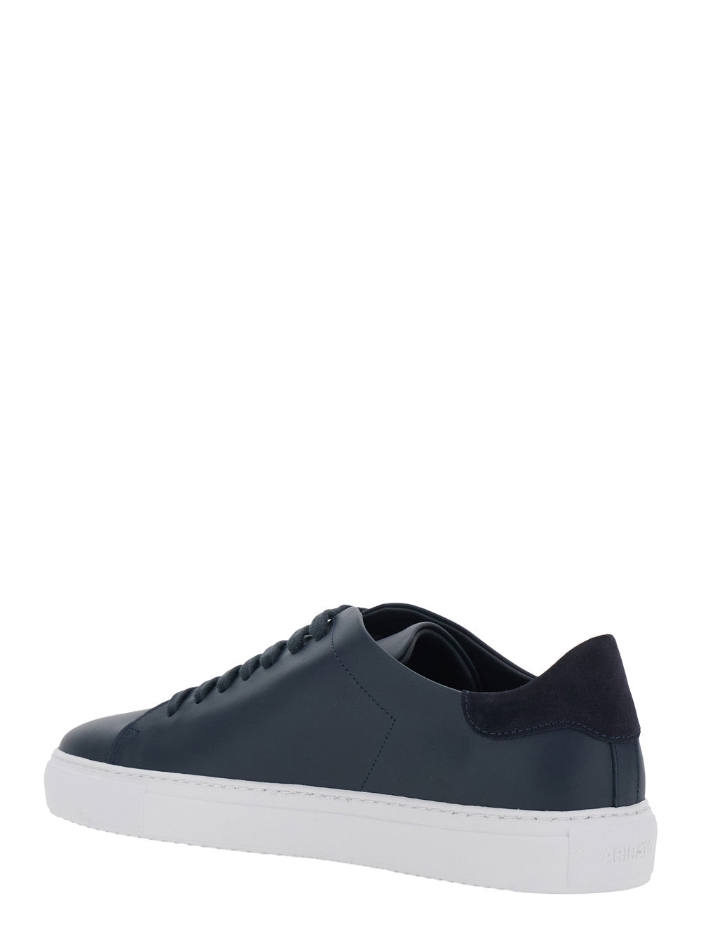 90 Clean Black Low Top Sneakers with Logo Lettering on the Side in Leather Man Blu 100 %