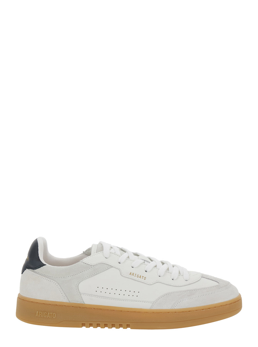 Dice T-Toe White Low Top Sneakers with Logo Patch on the Tongue and Lettering Rear in Leather Man