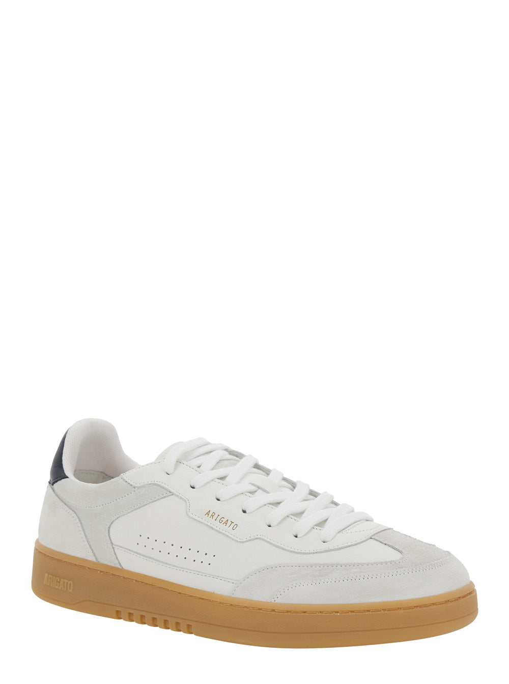 Dice T-Toe White Low Top Sneakers with Logo Patch on the Tongue and Lettering Rear in Leather Man