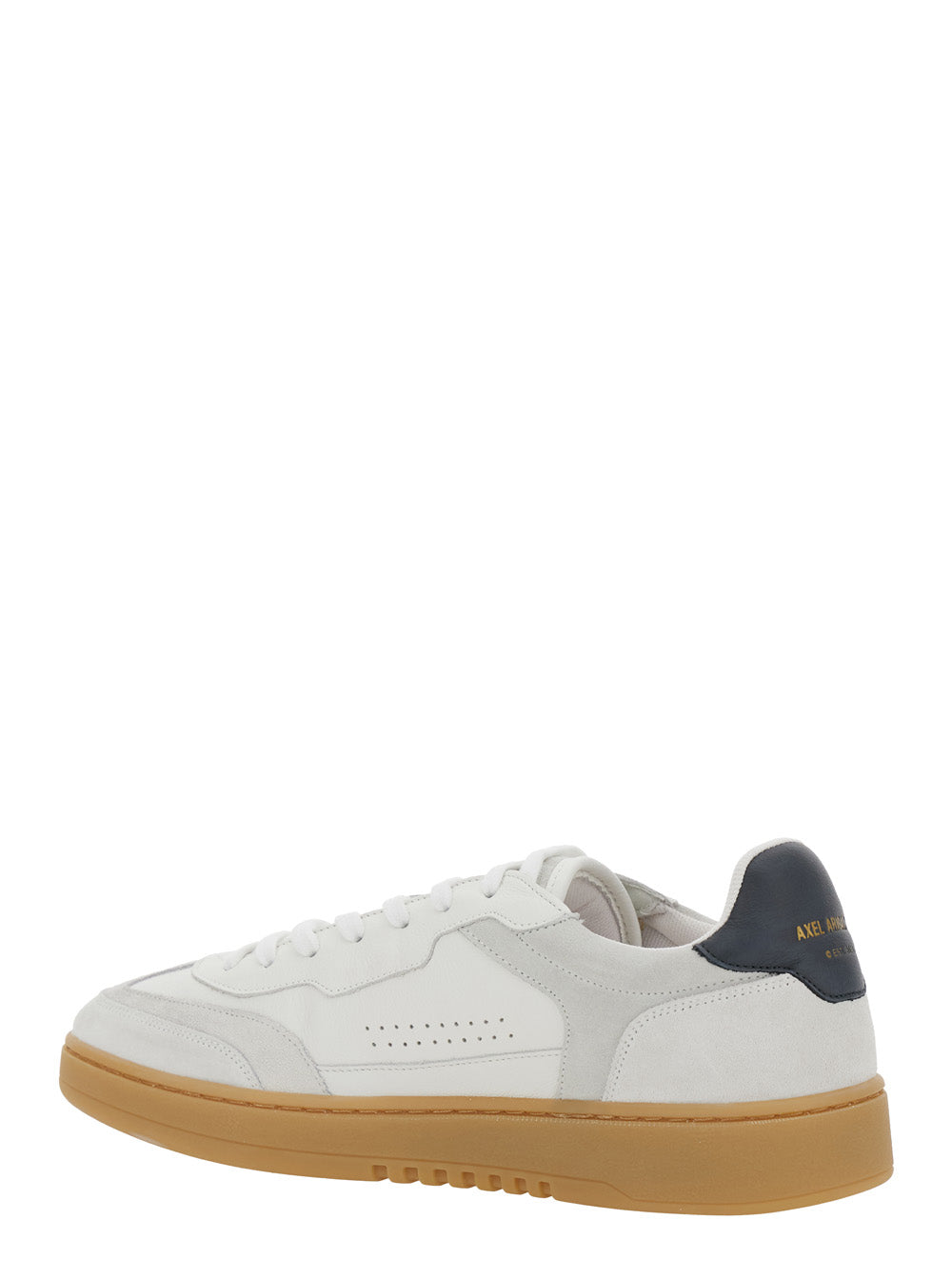 Dice T-Toe White Low Top Sneakers with Logo Patch on the Tongue and Lettering Rear in Leather Man