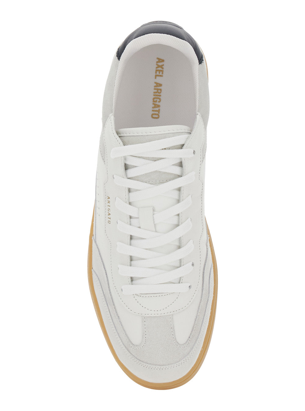 Dice T-Toe White Low Top Sneakers with Logo Patch on the Tongue and Lettering Rear in Leather Man