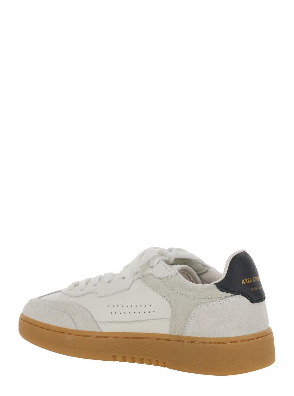 Sneaker Dice T-Toe Low Top with Logo Patch on the Tongue and Lettering Back in White Leather for Women