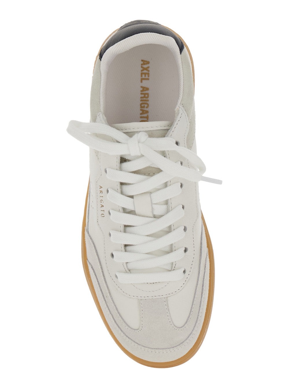 Sneaker Dice T-Toe Low Top with Logo Patch on the Tongue and Lettering Back in White Leather for Women