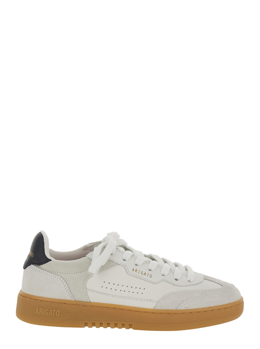 Sneaker Dice T-Toe Low Top with Logo Patch on the Tongue and Lettering Back in White Leather for Women