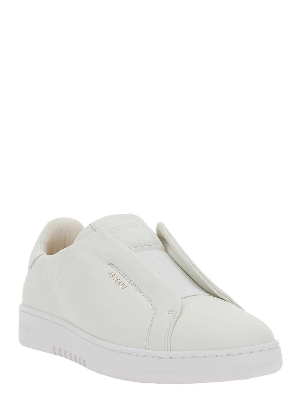 Dice Laceless White Low Top Sneakers With Logo Lettering On Side And Heel Leather Man