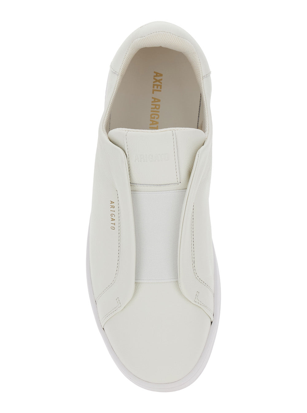 Dice Laceless White Low Top Sneakers With Logo Lettering On Side And Heel Leather Man