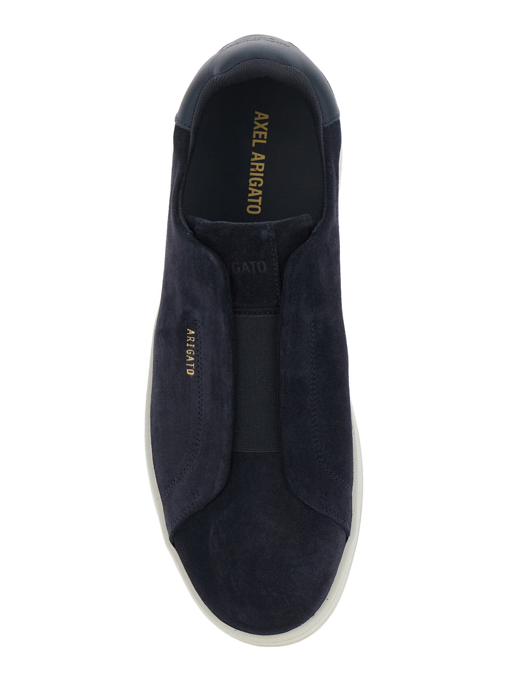 Dice Blue Low Top Laceless Sneakers with Logo Lettering on the Side in Suede Man Blu