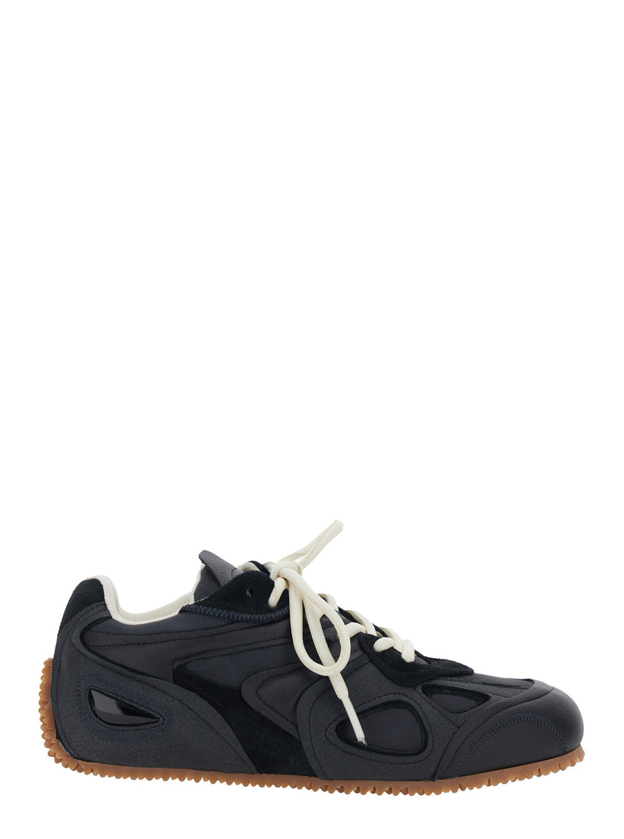 Sneakers Slow Runner Black Leather-Suede Trainers