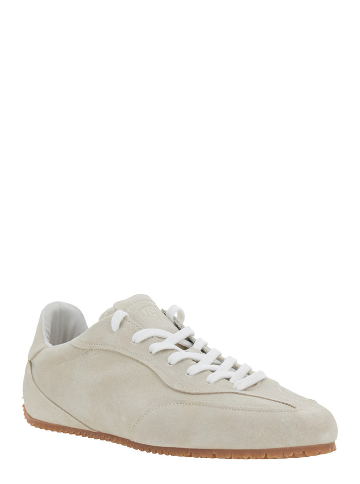 Daze Runner Beige Sneaker With Logo On The Tongue And Grooved Sole Suede Man