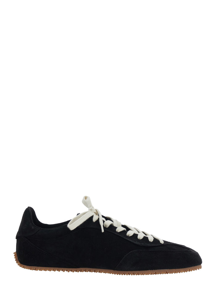 Daze Runner Black Sneaker With Logo On The Tongue And Grooved Sole Suede Man