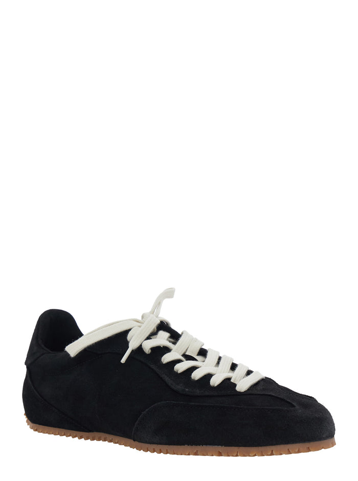 Daze Runner Black Sneaker With Logo On The Tongue And Grooved Sole Suede Man