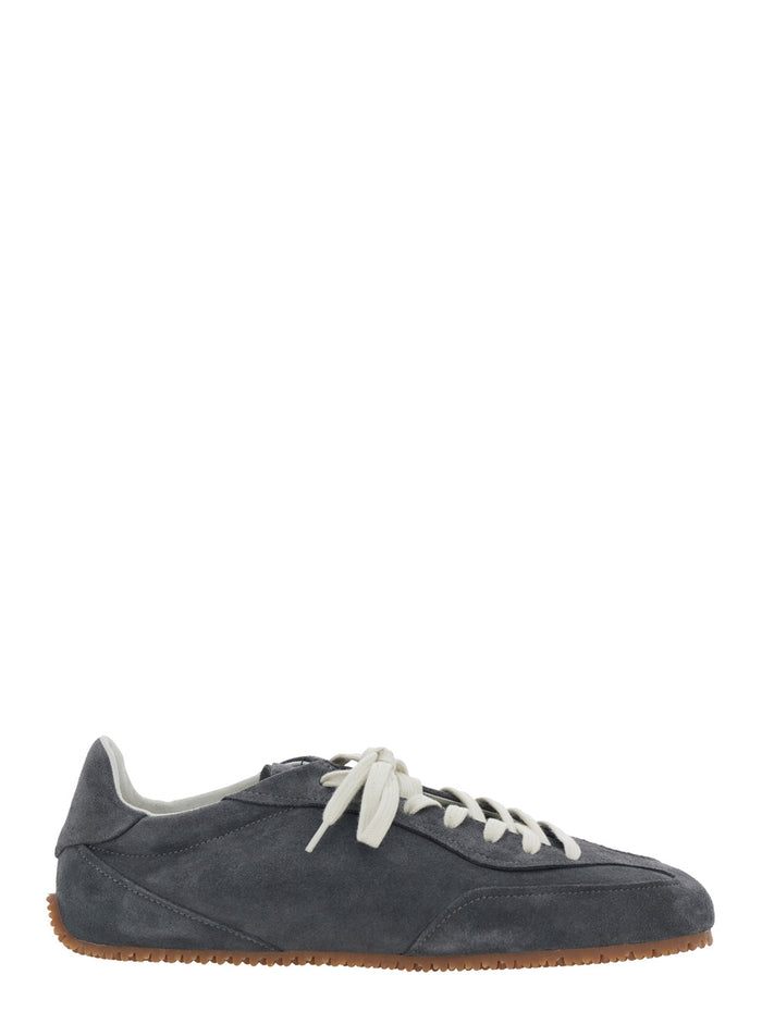 Daze Runner Grey Sneaker With Logo On The Tongue And Grooved Sole Suede Man