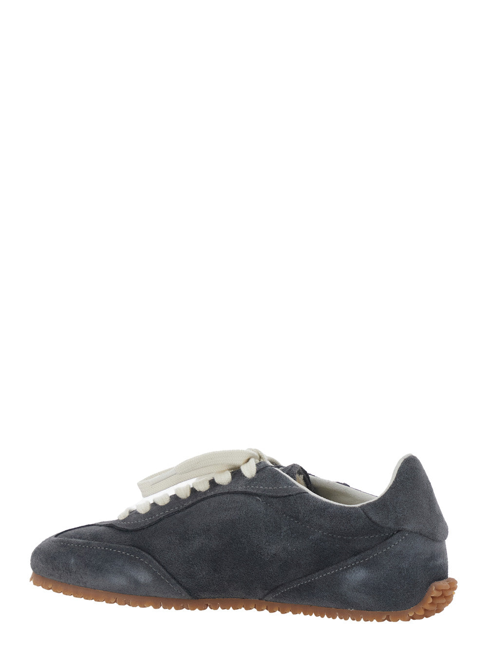 Daze Runner Grey Sneaker With Logo On The Tongue And Grooved Sole Suede Woman