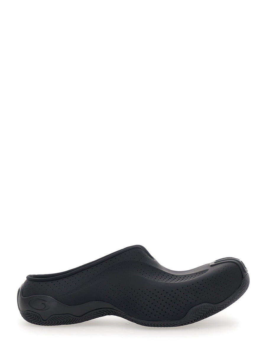 Mule Basketball Slip-On Black Tech Fabric Polyurethane