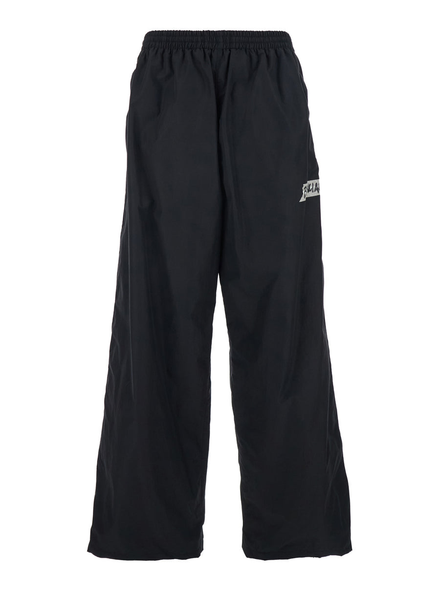 Pants Cotton-Blend Black Trousers
