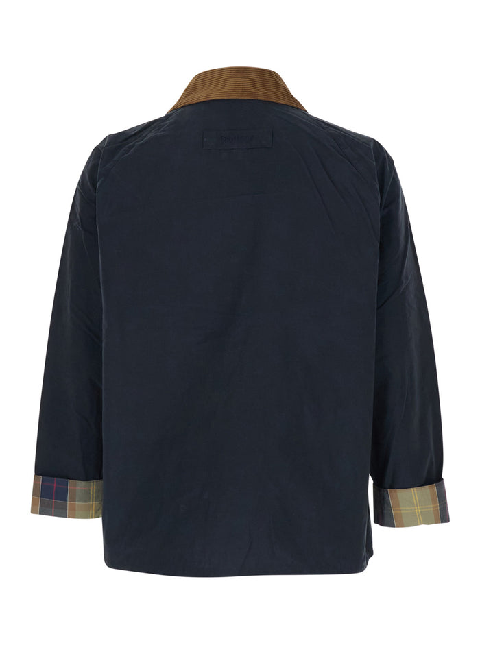 Icons Transport Blue Jacket With Contrast Classic Collar And Turned Cuffs Cotton Blend Man Blu Polyamide