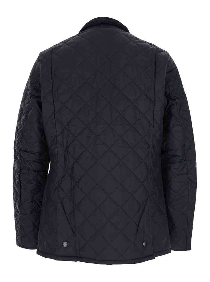 Heritage Liddesdale Jacket With Classic Ribbed Collar And Lettering Logo On The Front Black Tech Fabric For Men Polyamide