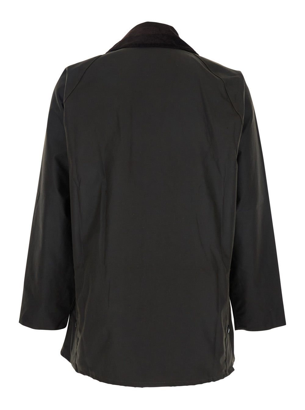 Bedale Jacket with Embroidered Logo on Front in Tech Fabric Green Men Waxed Cotton Outerwear